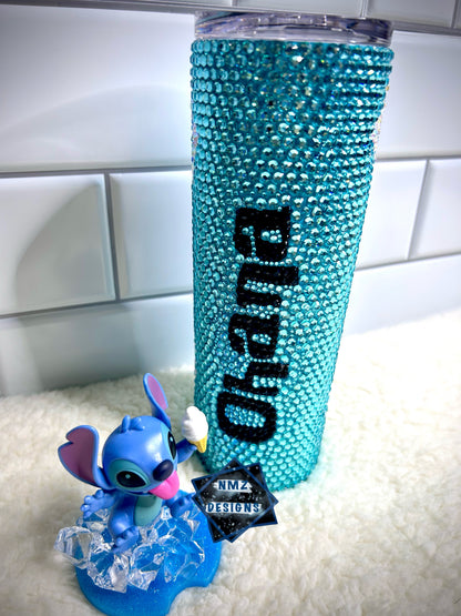 20oz Blue Alien Rhinestone Tumbler