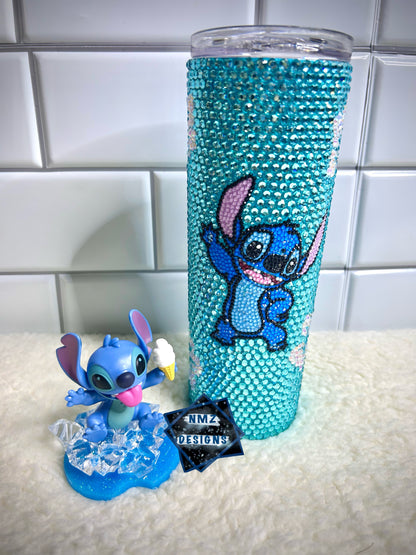 20oz Blue Alien Rhinestone Tumbler