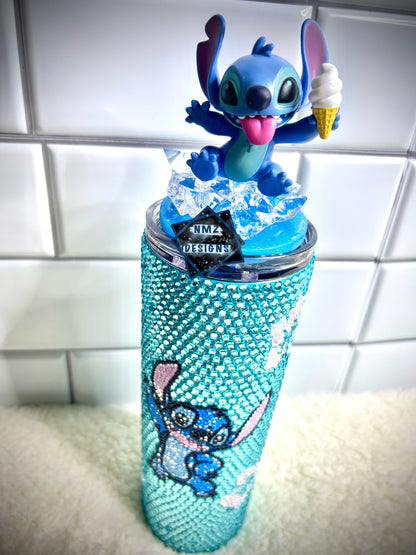 20oz Blue Alien Rhinestone Tumbler